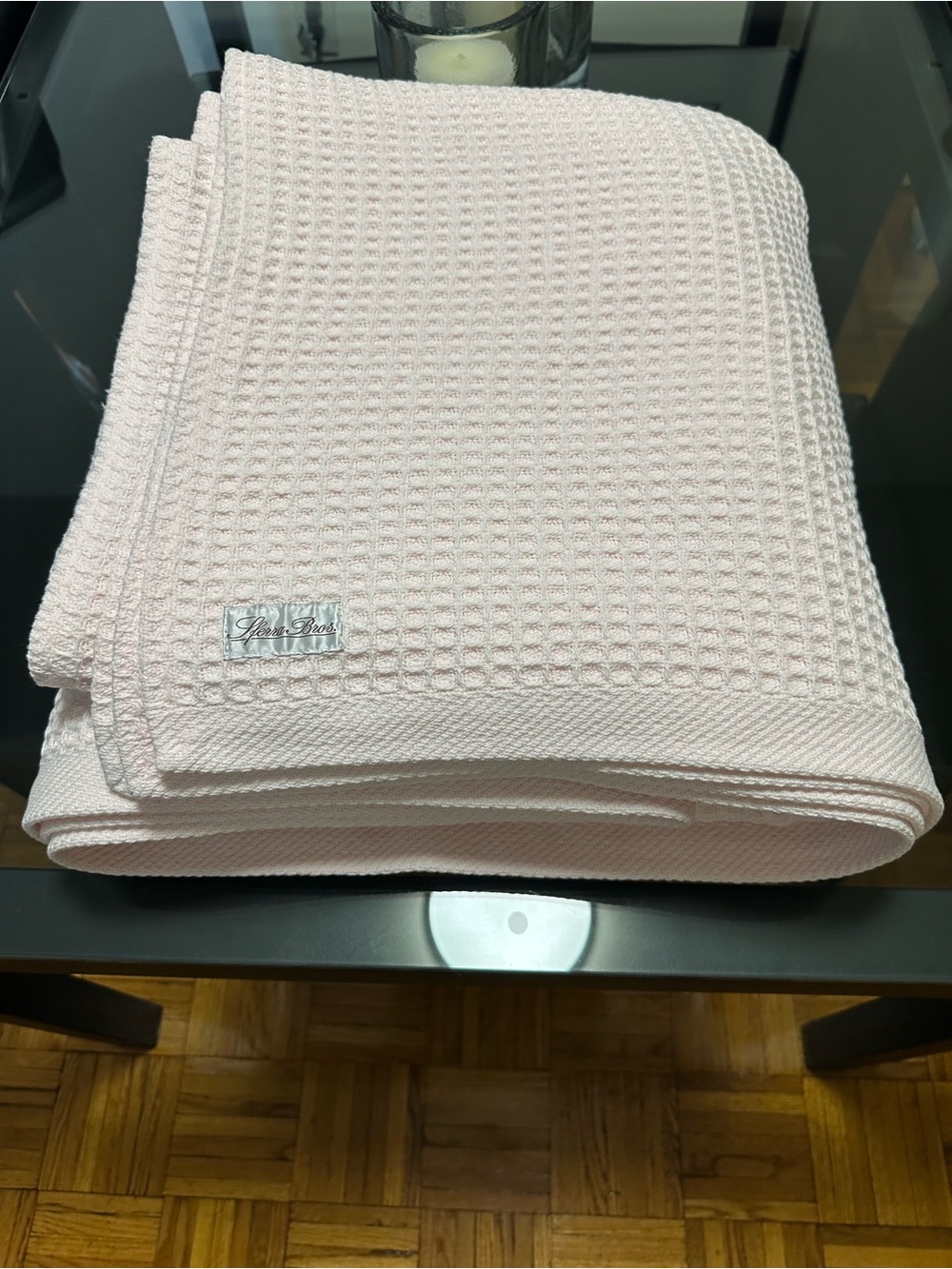 Sferra Bros. Pale Pink Waffle Cotton Kingston Blanket (Full/Queen)